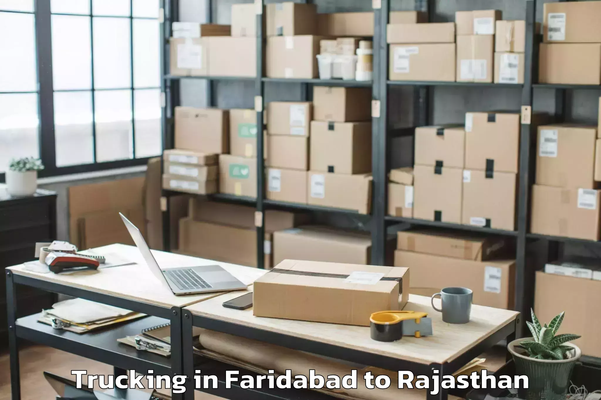 Easy Faridabad to Bhilwara Trucking Booking